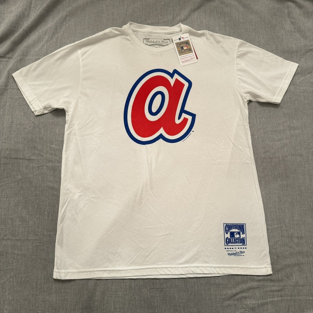 Atlanta Braves Mitchell‎ & Ness Shirt Men's XL Throwback T-Shirt MLB Cooperstown